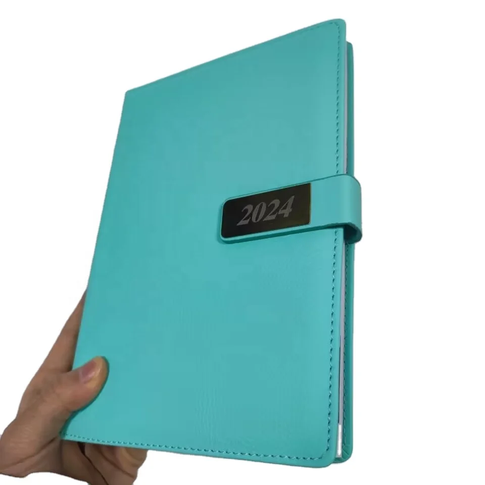 A5 B5 Business Diary 2025 with Logo Custom Leather Agenda 2025 Spanish Luxury