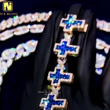 Trending Products 2025 Asscher Cut Sapphire Cuban Bracelet Cuban Link Infinity Link Moissanite Chain Hip Hop Iced Out Jewelry