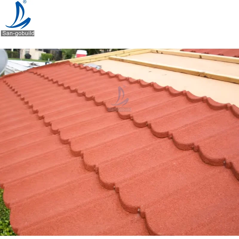 Nepal Granite Chips Coated Zinc Steel Euro Tiles Black Red Roofing Sheet Dealers Near Me for Pen Roofing