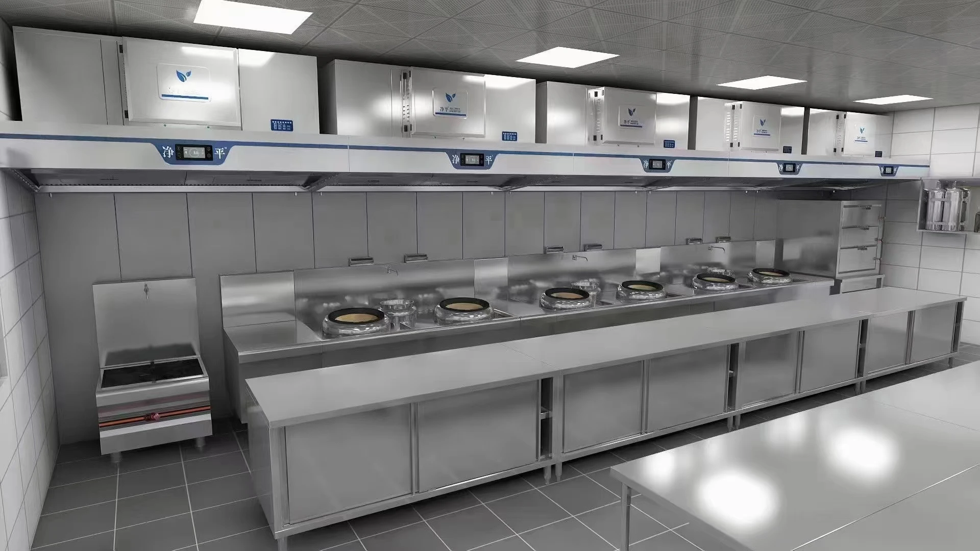 Commercial Kitchen Extractor, Wall, Stainless, Steel, LED - detail 52