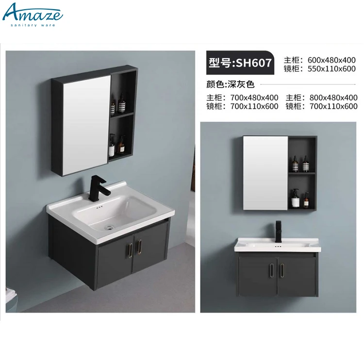 Factory wholesale hotel sales hot modern bathroom vanity sink wall mounted bathroom mirror cabinet set factory