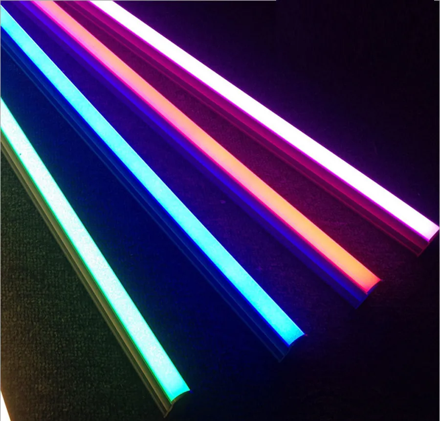 2835SMD T5/T8 Tubo Colorato LED Integrato 0,3 M/0,6 M Led Rosso, Verde, Blu, Rosa, Tubo Viola Per Alimenti Freschi AC100-265V - Foto 5
