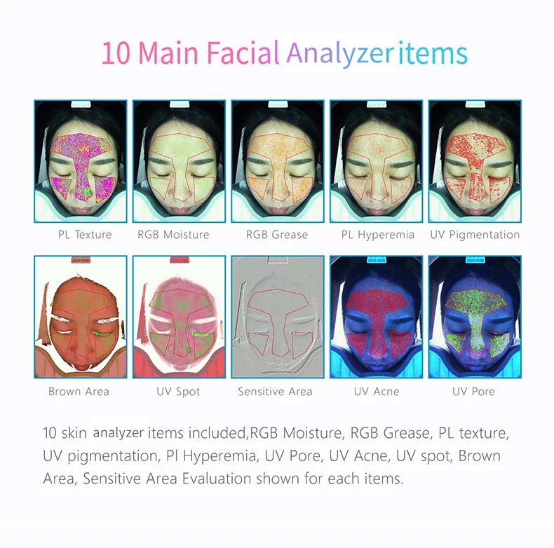 Smart Skin Detection System Portable 3D Facial Detector Magic Mirror Skin Tester Face Scanner Skin Analyzer