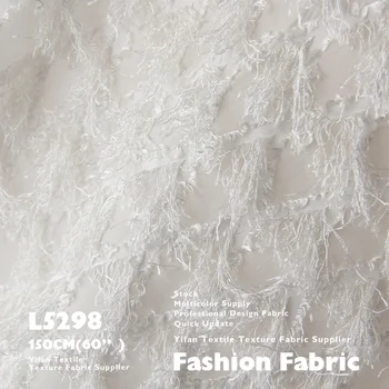 Fashion Fabric In Stock Abstract Geometric Chiffon Diamond tassel texture Jacquard Fabrics For Dresses clothing Curtain cloth