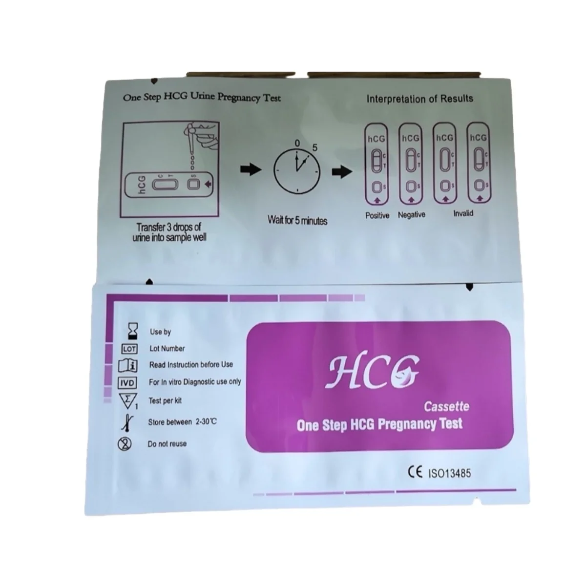 Medical Disposable 1 Step Quick Check 3.0mm HCG Pregnancy Test Cassette HCG