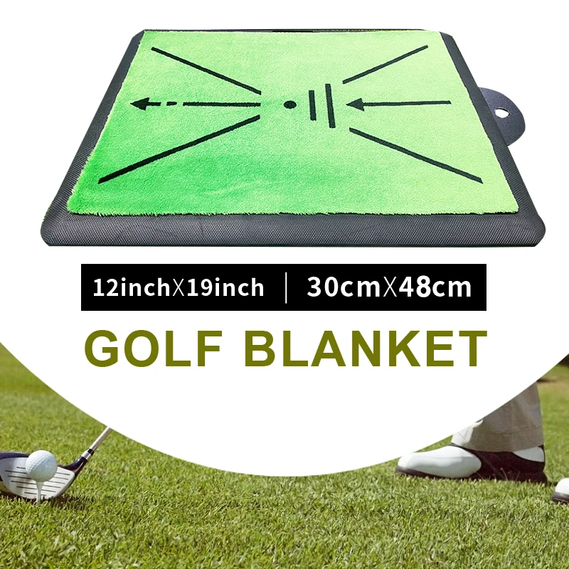 Indoor Practice Mat Replaceable Rubber Base Golf Swing Mat 30x48cm