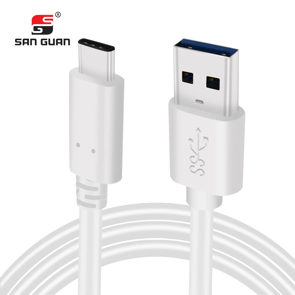 
 Белый цвет кабель usb type-c для быстрой зарядки USB 3,2 Gen 1 type A 5 Гбит/с, кабель для синхронизации данных и зарядки  