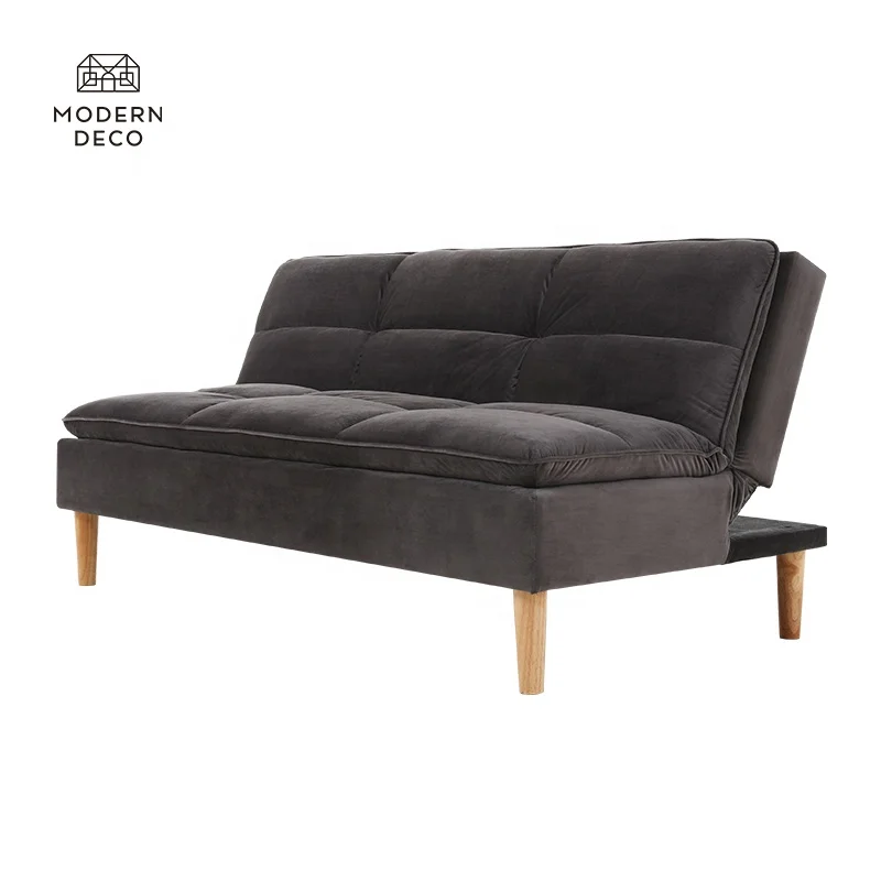 Sofa Tempat Tidur Velvets Dengan Lipatan 180cm Lebar Futon Daybed Sofa Tidur Pabrik Disesuaikan