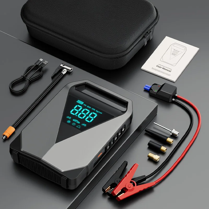 12000mAh 1000A Portable Car Jump Starter EVA Bag Smart Clip Handle Carry 12V Gas Jump Starter With Tire Inflator Power Bank - view 6