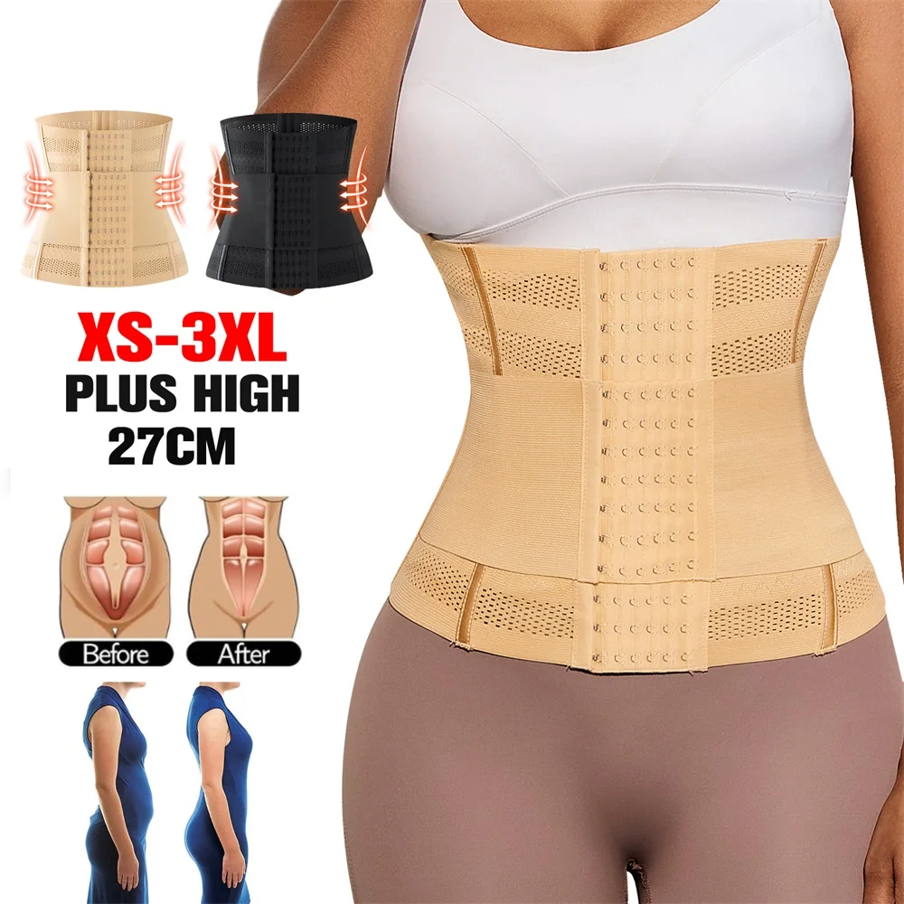 Double Belt Waist Cinchers Women Full Body Mesh Trimmer Wrap Corset Waist Trainer Shaperwear Tummy Control Shaper for Women details