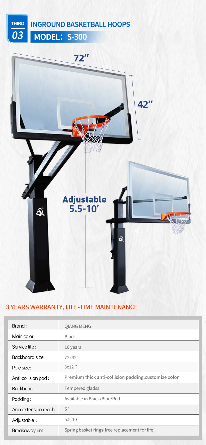 Custom Order Inground Basketball Hoop In Ground Basketball Hoop