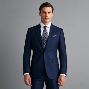 OEM Custom Business Suits XL Size Color Luxury Men's Corporate Wear 2-Piece Anti-Wrinkle Formal Suit China Made