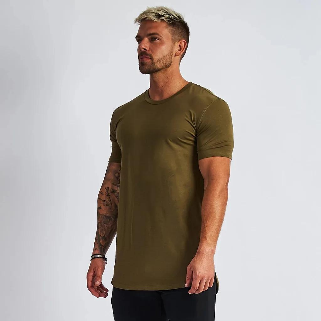 High Quality Workout T Shirts Activewear Fit 95% Cotton Plain sport Men's Cotton Spandex T-Shirt