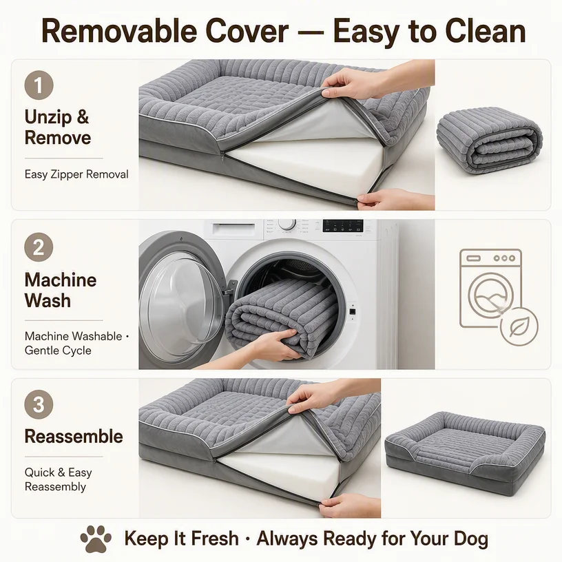 Cut Pile Corduroy Large Dog Sofa — Product details 5
