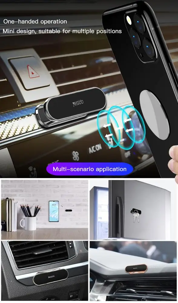 C82 Washable Glue 360 Rotating Magnetic Car Bracket Mount Mobile Phone Holder for Car Home Office in Stock