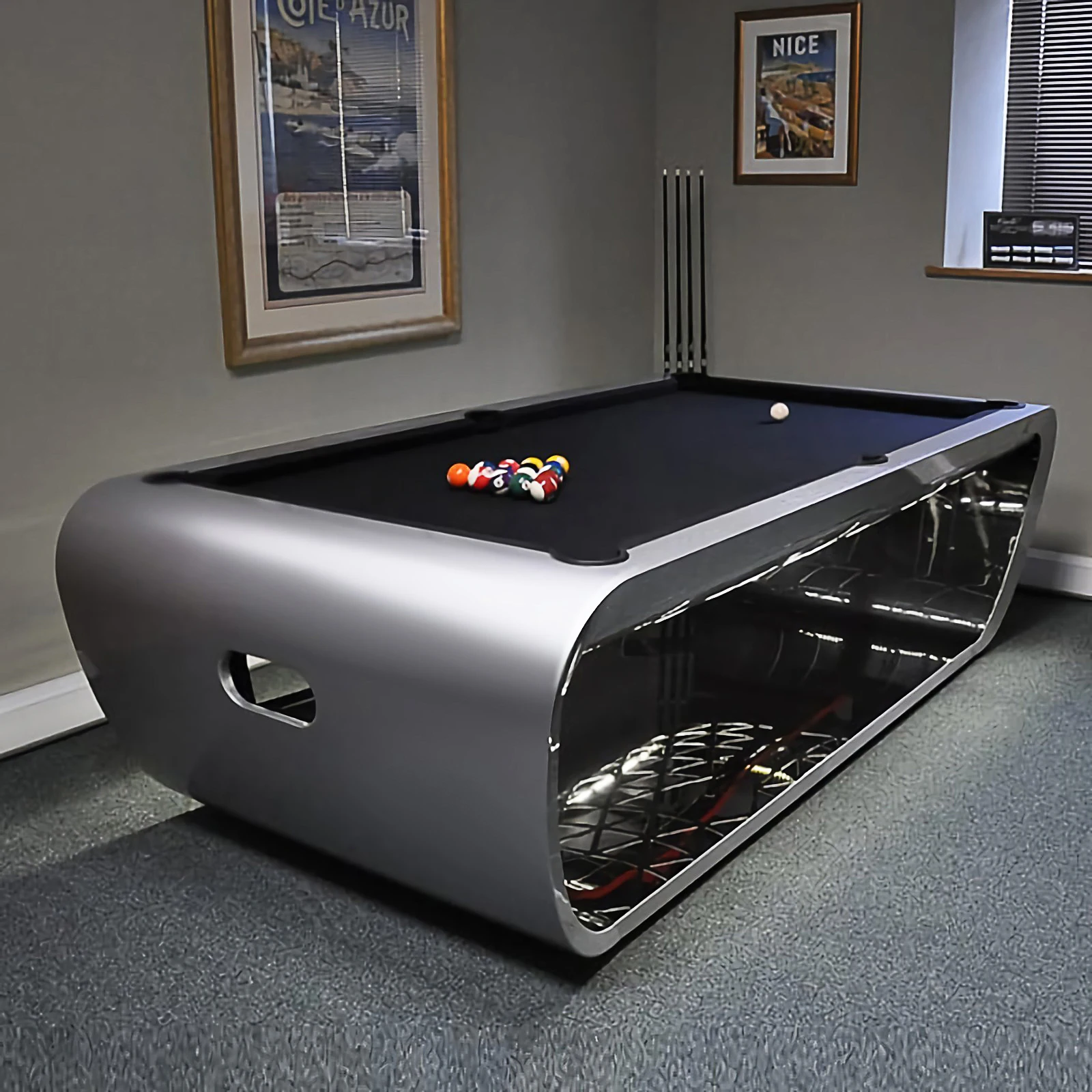 Modern Designs Indoor Special Legs Pool Solid Wood Slate Billiards