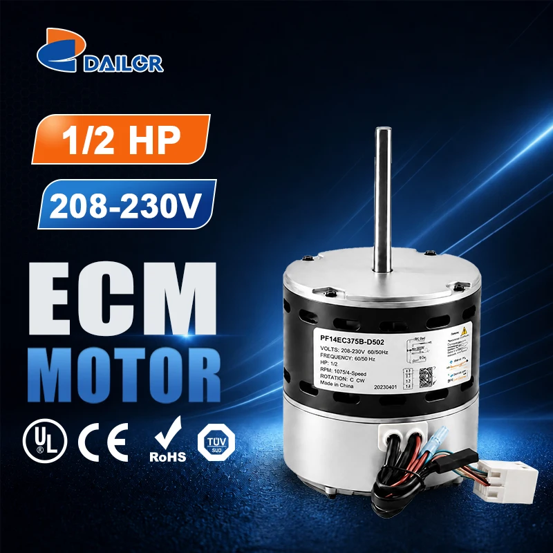 1/2HP 208-230V 1075RPM Direct Replacement ECM X-13 5SME39HXL350 5SME39HXL090 5SME39HXL110 5SME39HXL145 Furnace Blower ECM Motor