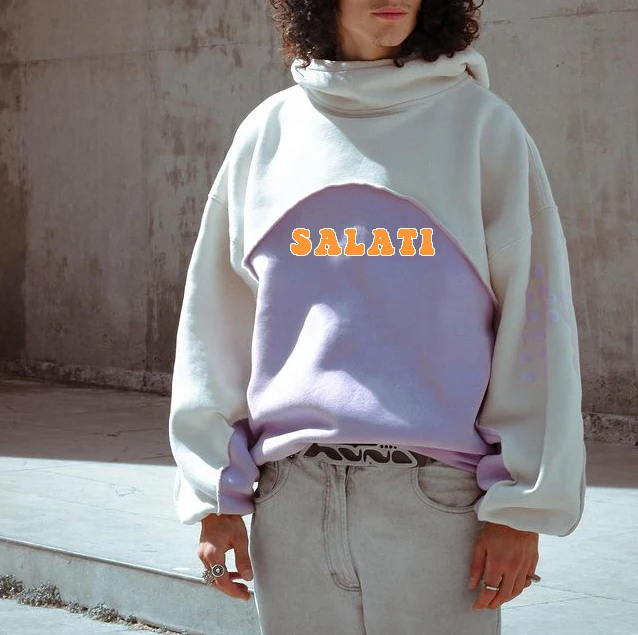 Custom Color Block Men Oversized Heavyweight Hoodie Cut and Sew Pullover Drop Shoulder Cotton Patchwork Two Tone Hoodies Unisex gallery 2
