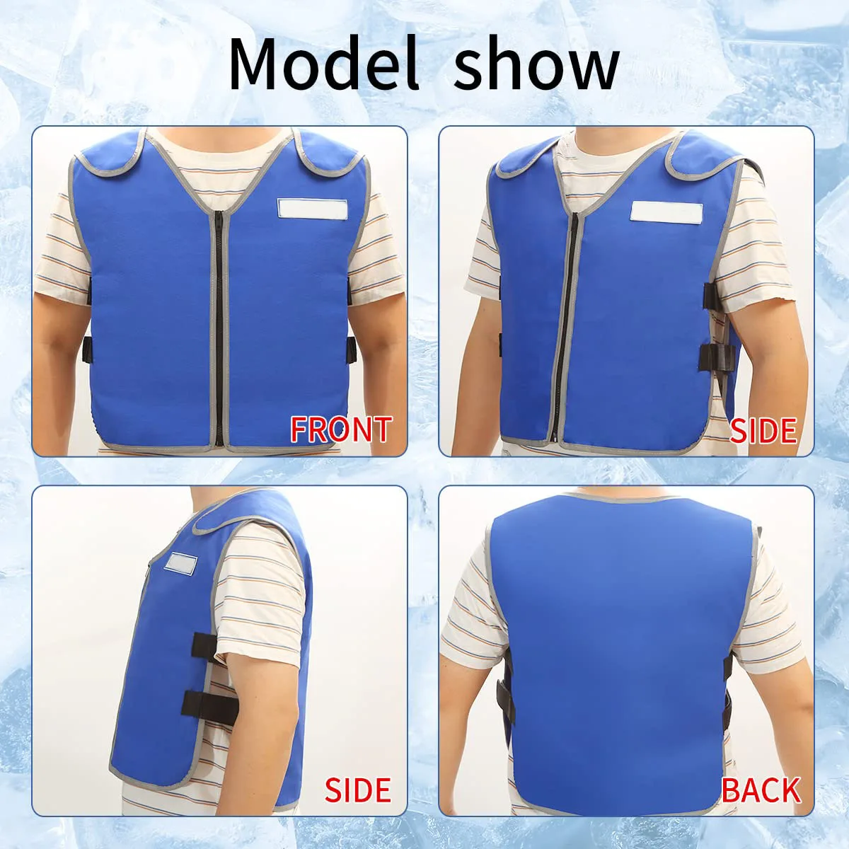 Hot Weather Ice Reflective Cooling Vest For Men&women With Pockets