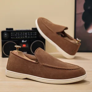 Le Fu Shoes Men's Sports and Leisure Shoes Flat Soled Shoes Fashionable Bean Shoes Men's Suede Frosted Shoes 39-45