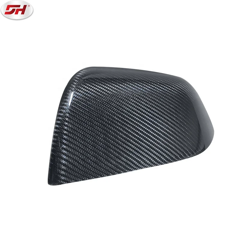 2PCS Car Carbon Fiber Material Rearview Mirror Housing Side Wing Mirror Cover For Tesla model 3 2020-up