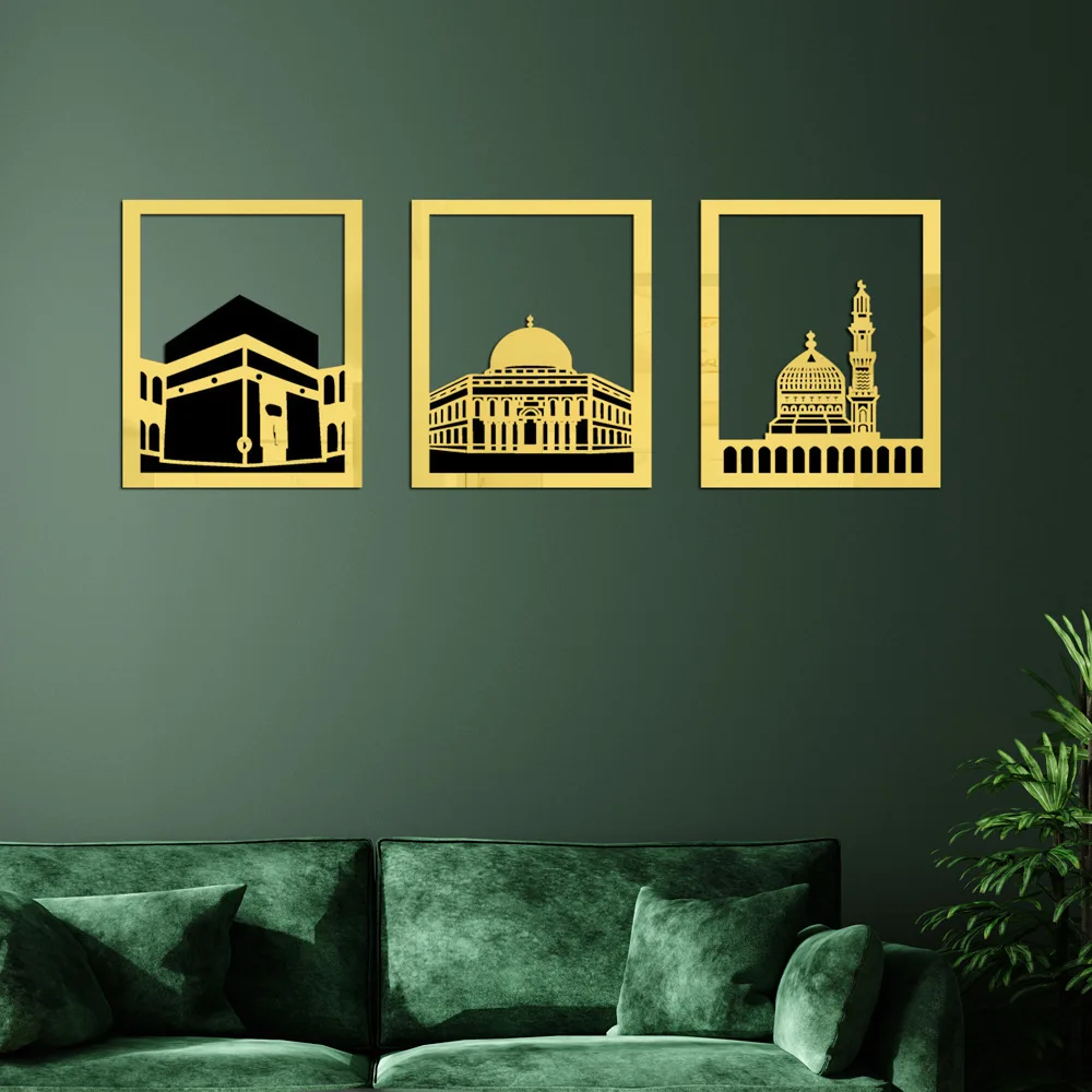Masjid Al Aqsa Masjid AlHaram & Masjid AnNabawi Islamic Wall Art