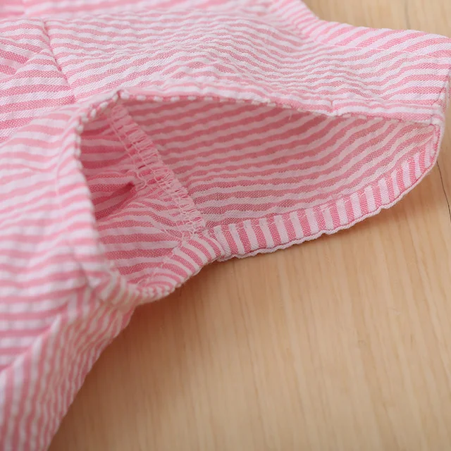 100% хлопок дышащий полосатый без рукавов двухслойные летние платья для детей