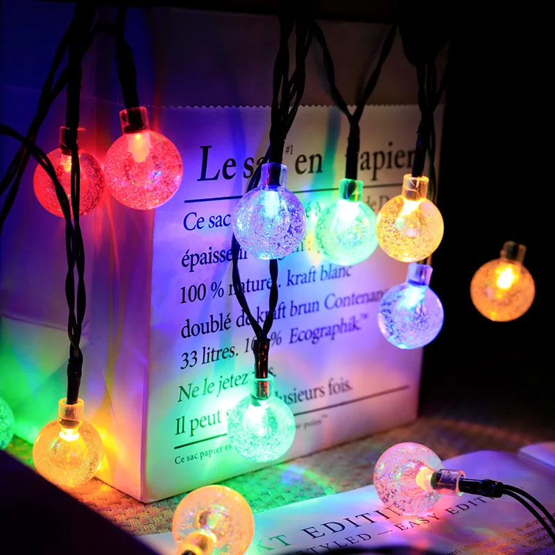 2023 Newest  Solar LED String Light Bubble Ball Light Christmas Light Garden Park Courtyard Decoration
