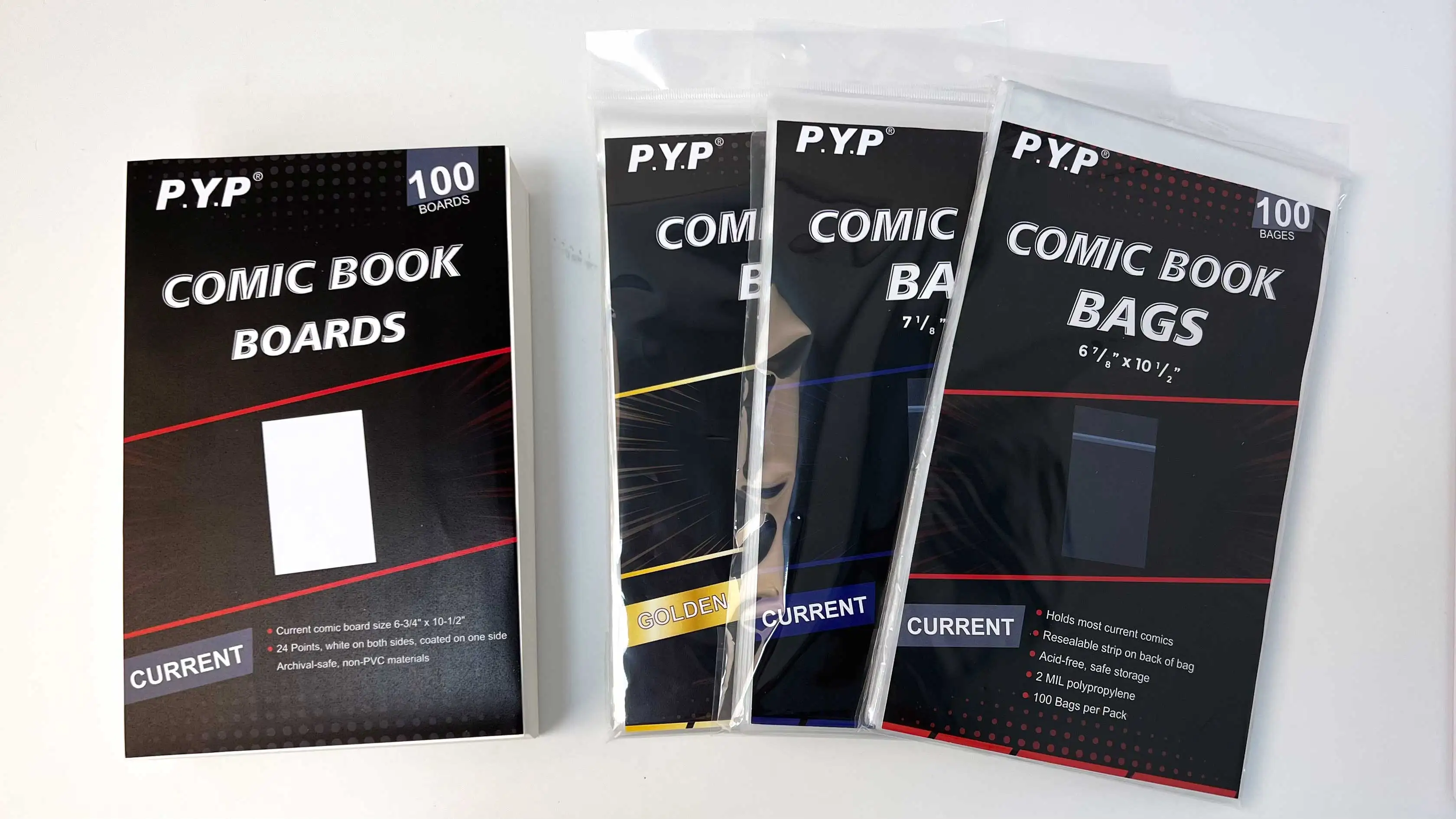 100 Golden Comic Bags and Comic Backing Boards