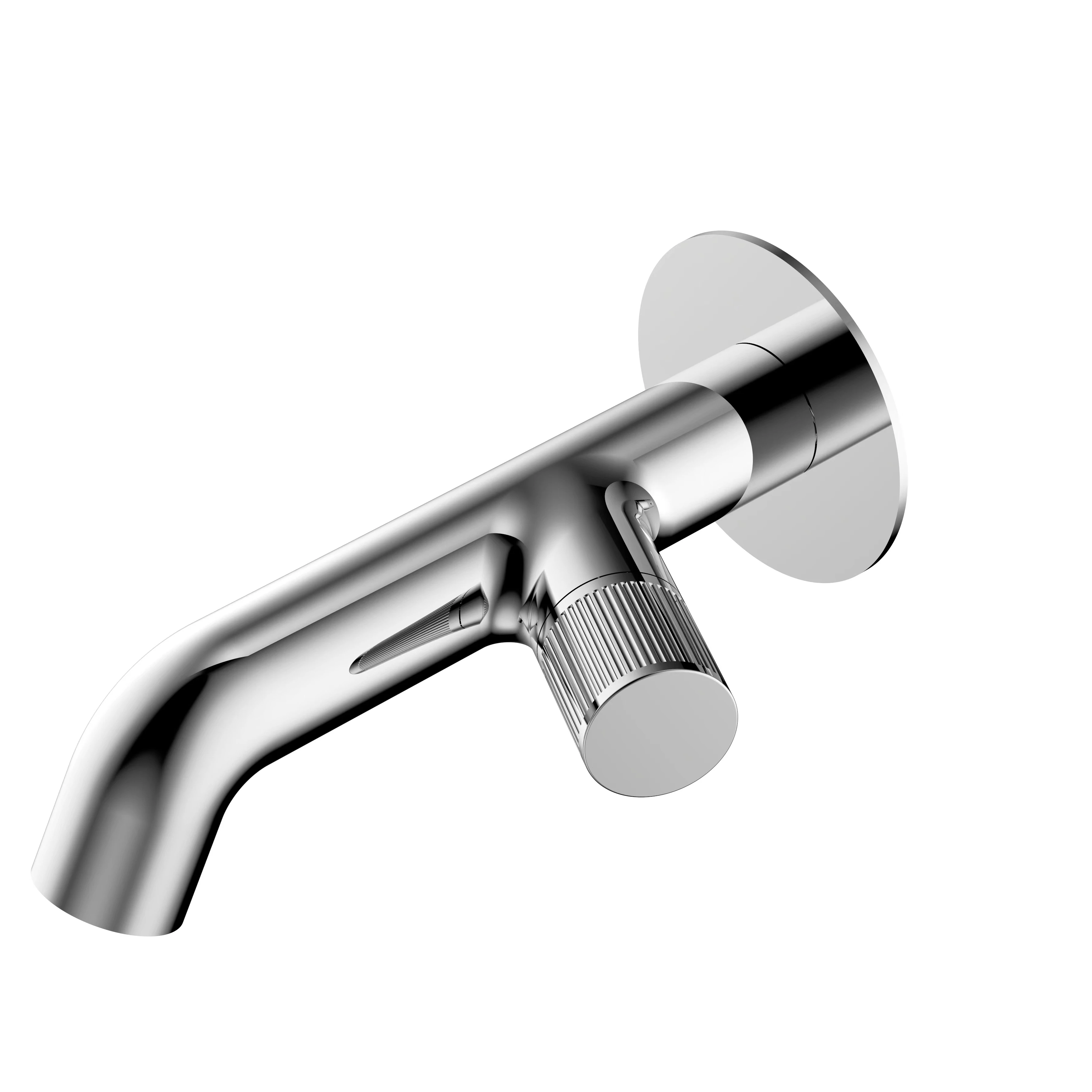 New Arrival Design Single Hole Wall Mounted Basin Faucet Bathroom Brass Basin Faucet Contemporary Chrome Basin Faucet