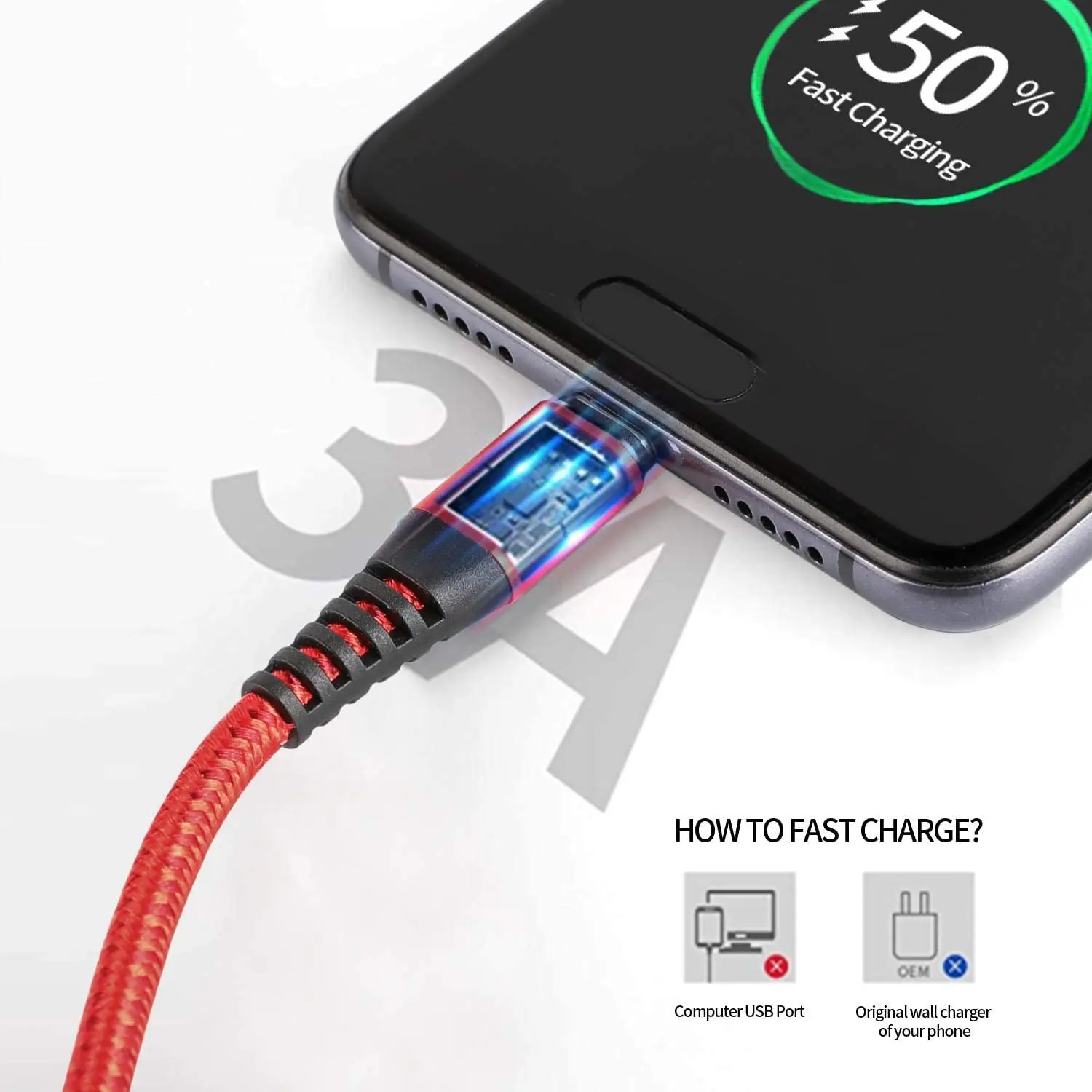 
 Usb-кабель для быстрой зарядки и передачи данных Tathlum 3A  