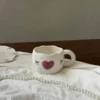 Tazza con fiocco nero a forma di cuore viola, 300 ml