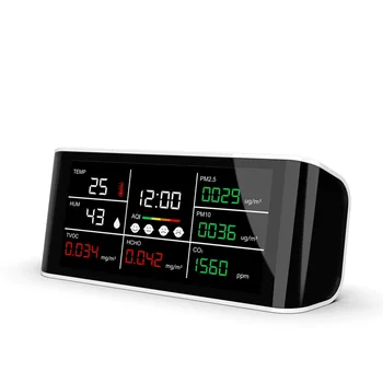 desk type LCD Display CO2 Meter HCHO/TVOC/ PM2.5 Air Quality Monitor with history Records