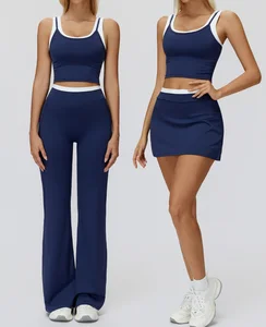 6pcs Newest Sleeveless Top Leggings Yoga Sets Fitness Gym Sportswear Women Active Pants Shorts Custom Logo Sports Clothing Set