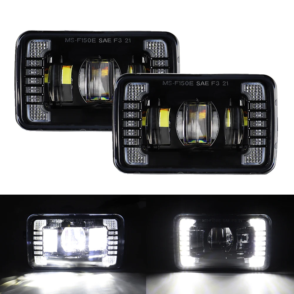 AUKMA Updated LED Fog Light White DRL Kit For Ford F150 F-150 2015-2017 Square Bumper Driving Lamp