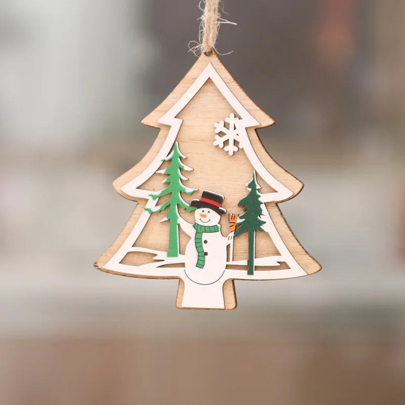 Wooden Carved 2 layer 3d Pendant Ornaments christmas - Temu