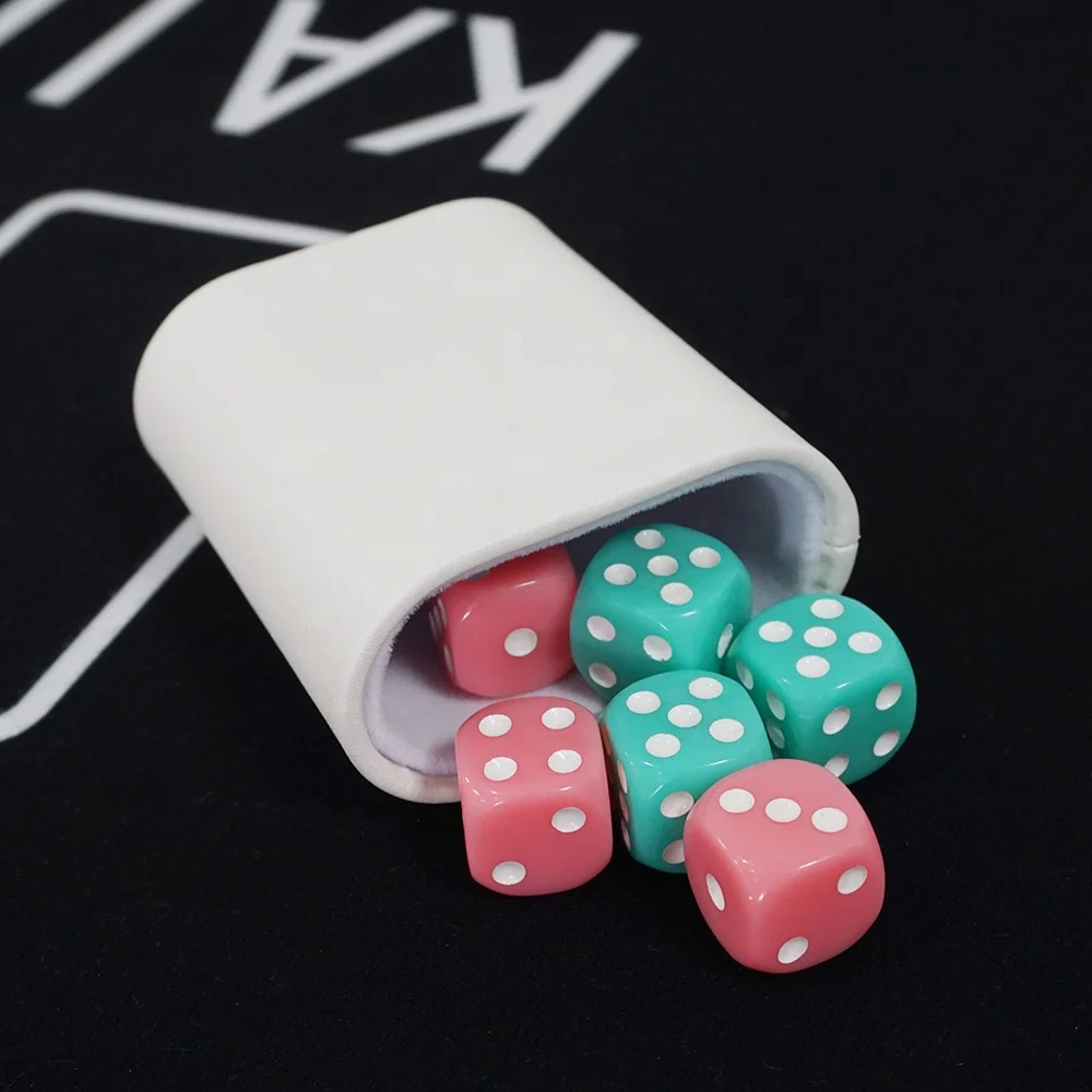 Factory Oem Oval Oblalte Dice Cup Custom logo White High Quality Pu Leather Cups for Backgammon or Board Games