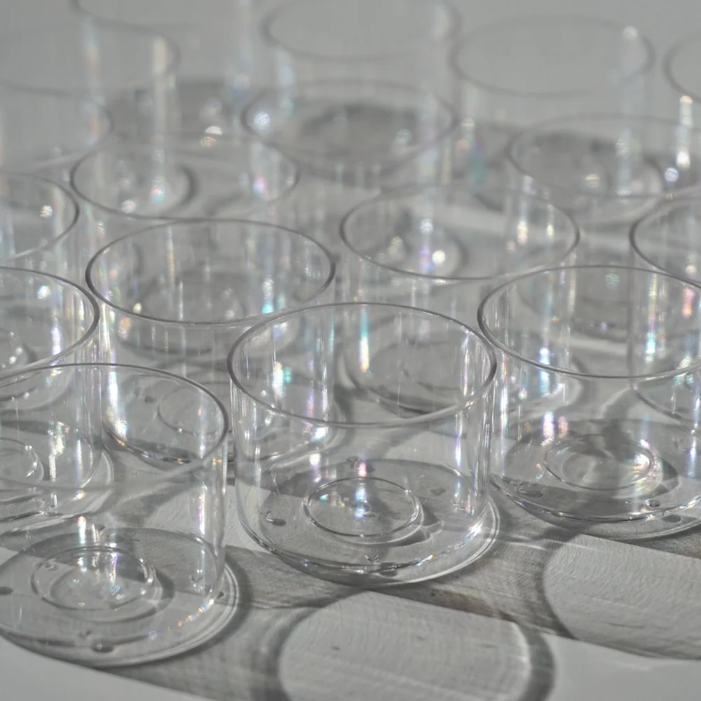 Clear Polycarbonate Candle Container Candle Holders for DIY Candle Making 20PCS with Wicks