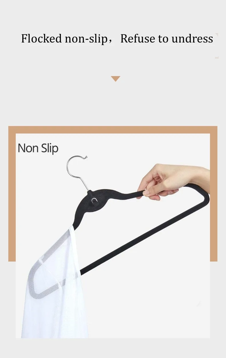 Factory Direct Selling Black Hangers 50 Pack Non Slip Velvet Hanger