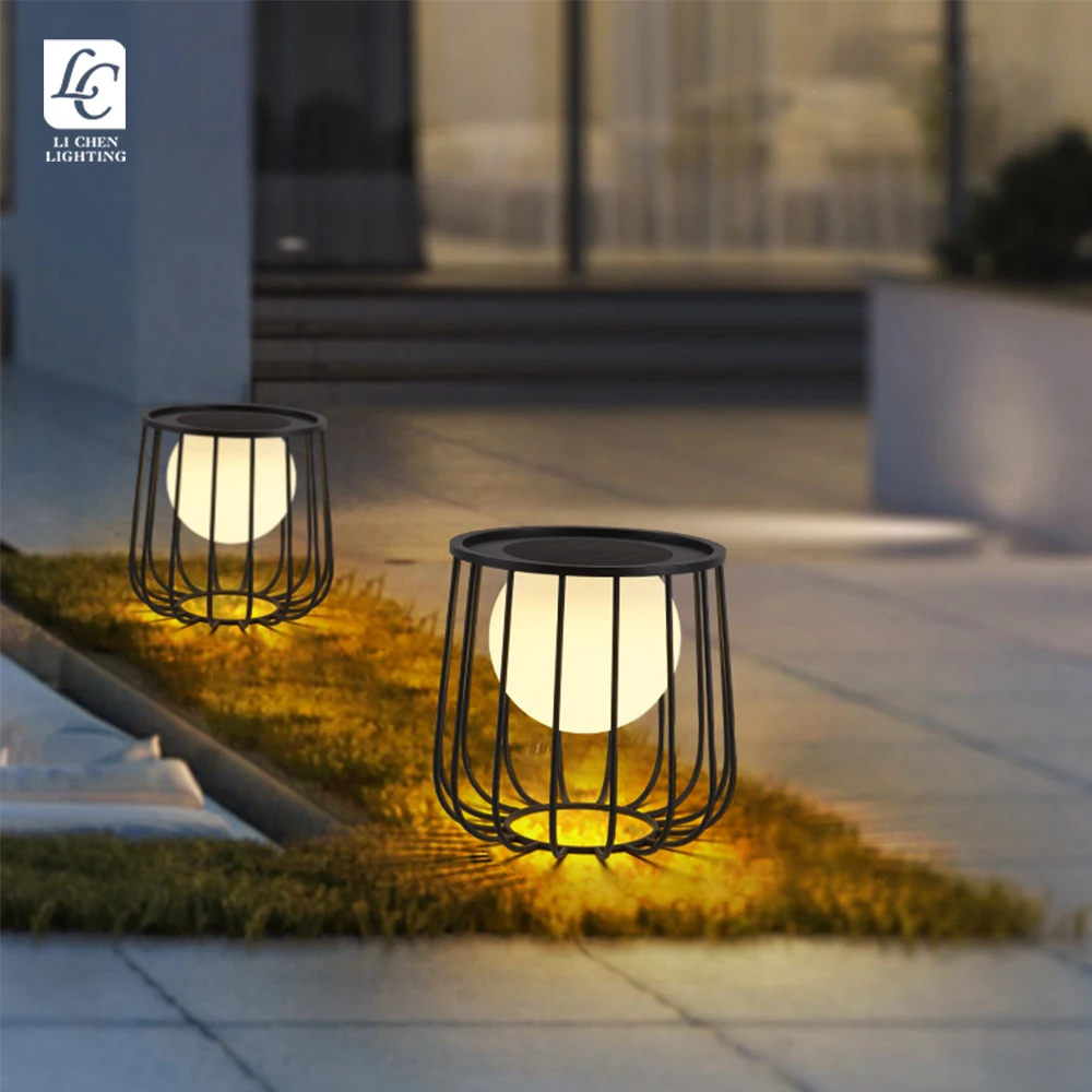 Good Price Black Movable Corner Coffee Home Modern Metal Frame Side Solar  Led Table Lamp