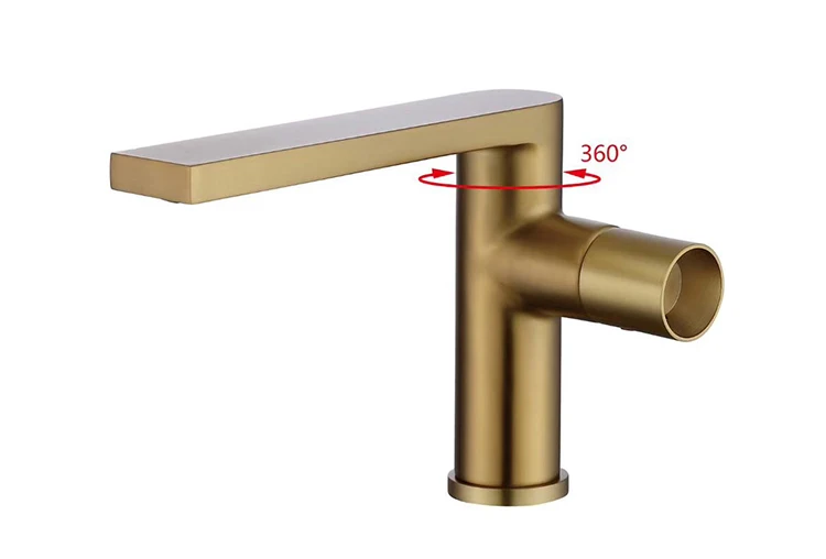 New Mono Basin Mixer Tap with Lead Free Single Lever  Hot and Cold Water Mixer Gold Bathroom Sink Taps