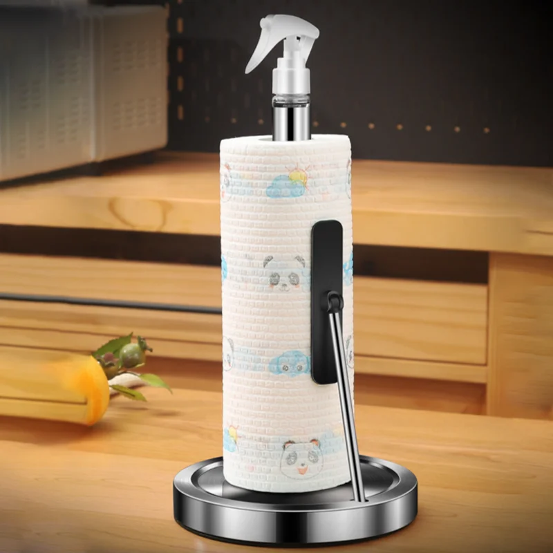 Kingze Kitchen Organization 2 In 1 Roll Paper Towel Holder Countertop