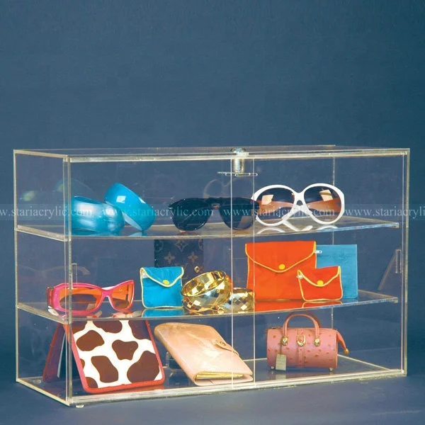Présentoir En Acrylique Transparent - 4 Niveaux - 15x15x14.5 Cm - Pour Parfums, Bijoux, Collection - Affichage Élégant