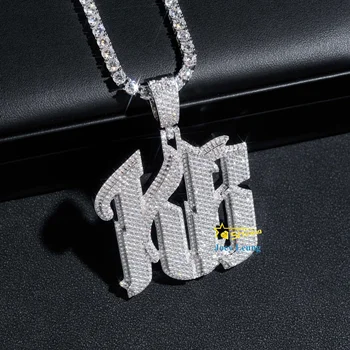 Custom Iced Out Fine Jewelry 925 Sterling Silver Gold Plating VVS Diamond Necklace Moissanite Pendant Hiphop
