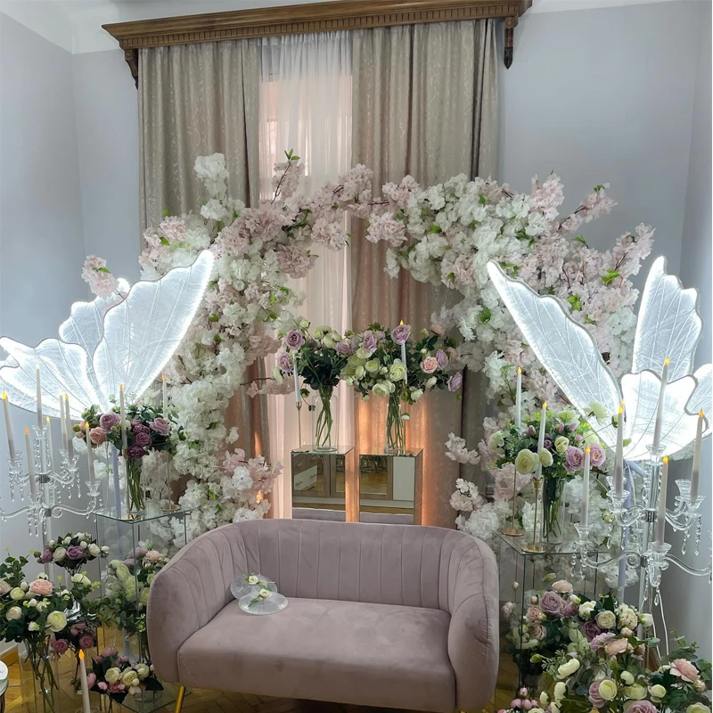 New Led Motif Stage Road Guide Lamp Hall fairy Party Wedding Outdoor Decoration Party Light Decor Floor butterfly Backdrop Stand