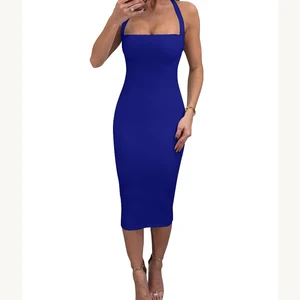 Hot Selling Sexy Women's Long Dresses Party Dresses Midi Lace up Club Dresses