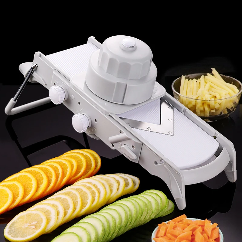 Adjustable Mandoline Slicer Stainless Steel Blade Julienne Slicer Vegetable  Julienne Onion Slicer Potato Chip French Fry Cutter Food Slicer for Kitchen  