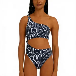 Women's Customized Printed One Piece One Shoulder Practice Wear Yoga Outfit Manufacturer Own Label Plus Size Available