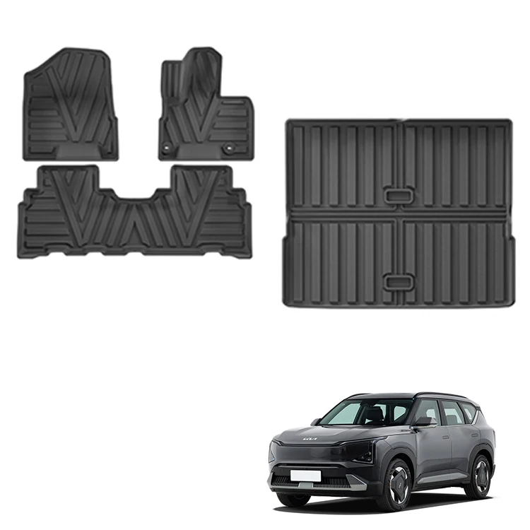 Høyresiden gulvmatte for Kia EV5 TPE-gummi vannbestandige gulvmatter Bakre bagasjerommatter Interiør EV-biltilbehør