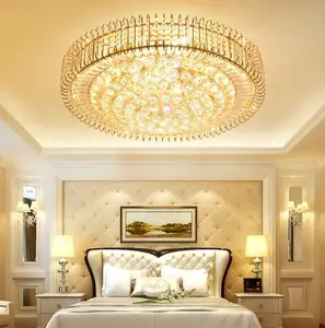 Hot Sale Lighting Dining Room Living Room Gold Round Luxury Nordic Crystal Ceiling Lighting Chandelier for Living Room